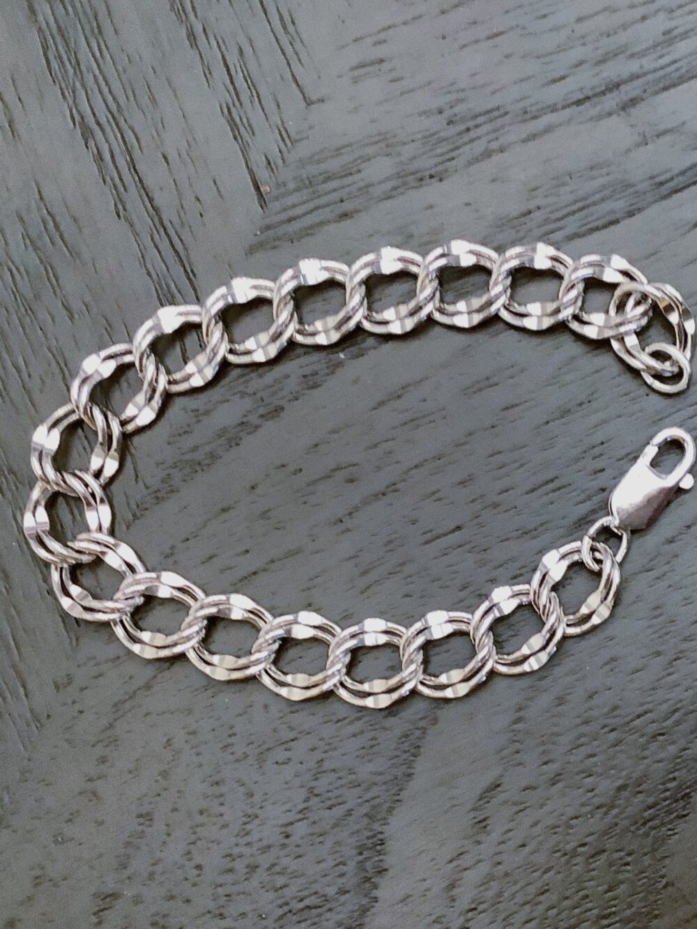 PROCHAIN 925 Sterling Silver 9mm Chunky Double Link Chain Bracelet